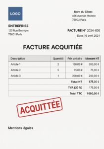 Comment reconnaître une facture acquittée ?
