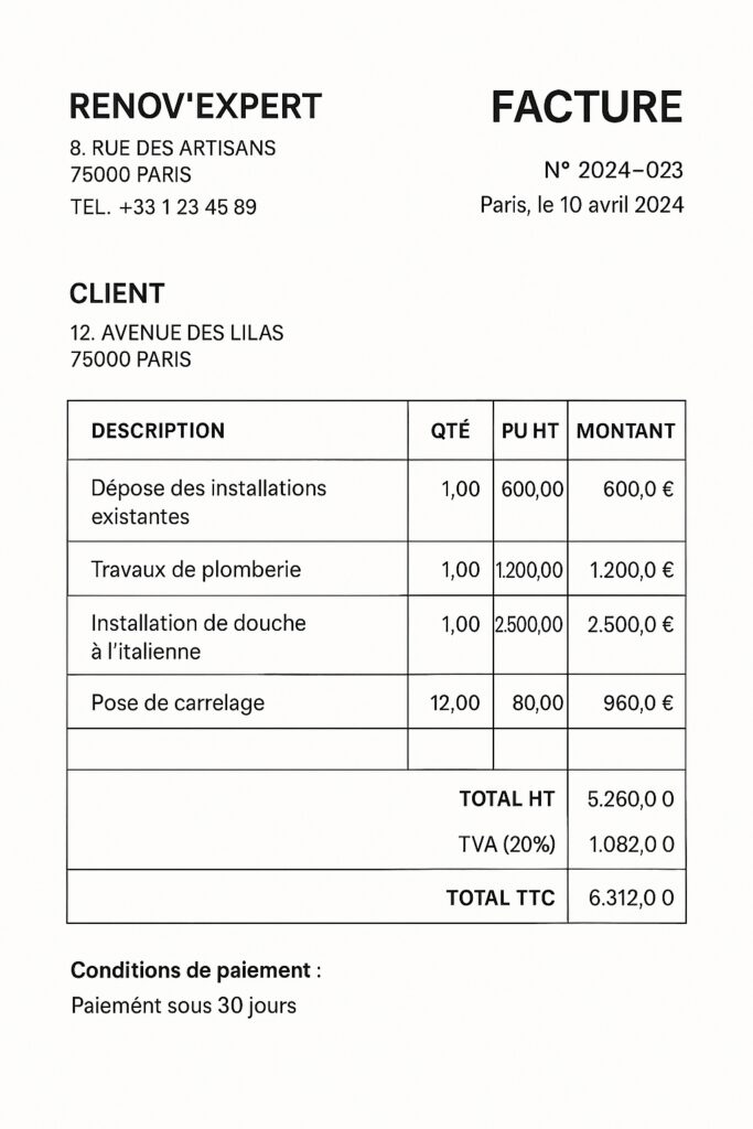 Modèle facture bâtiment : comment créer une facture efficace ?