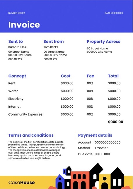 Modèle facture location saisonnière gratuit